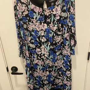 Liz Claiborne Black Floral Long Sleeve Dress